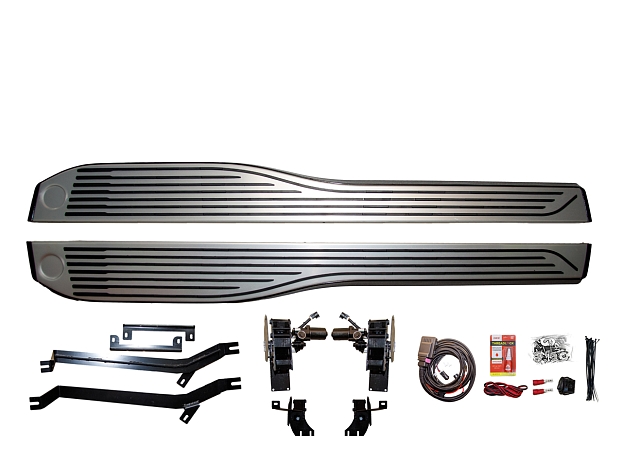 Электрические пороги для BMW X5/X6/X7 2019+ (тип 1) New Style Серебристые